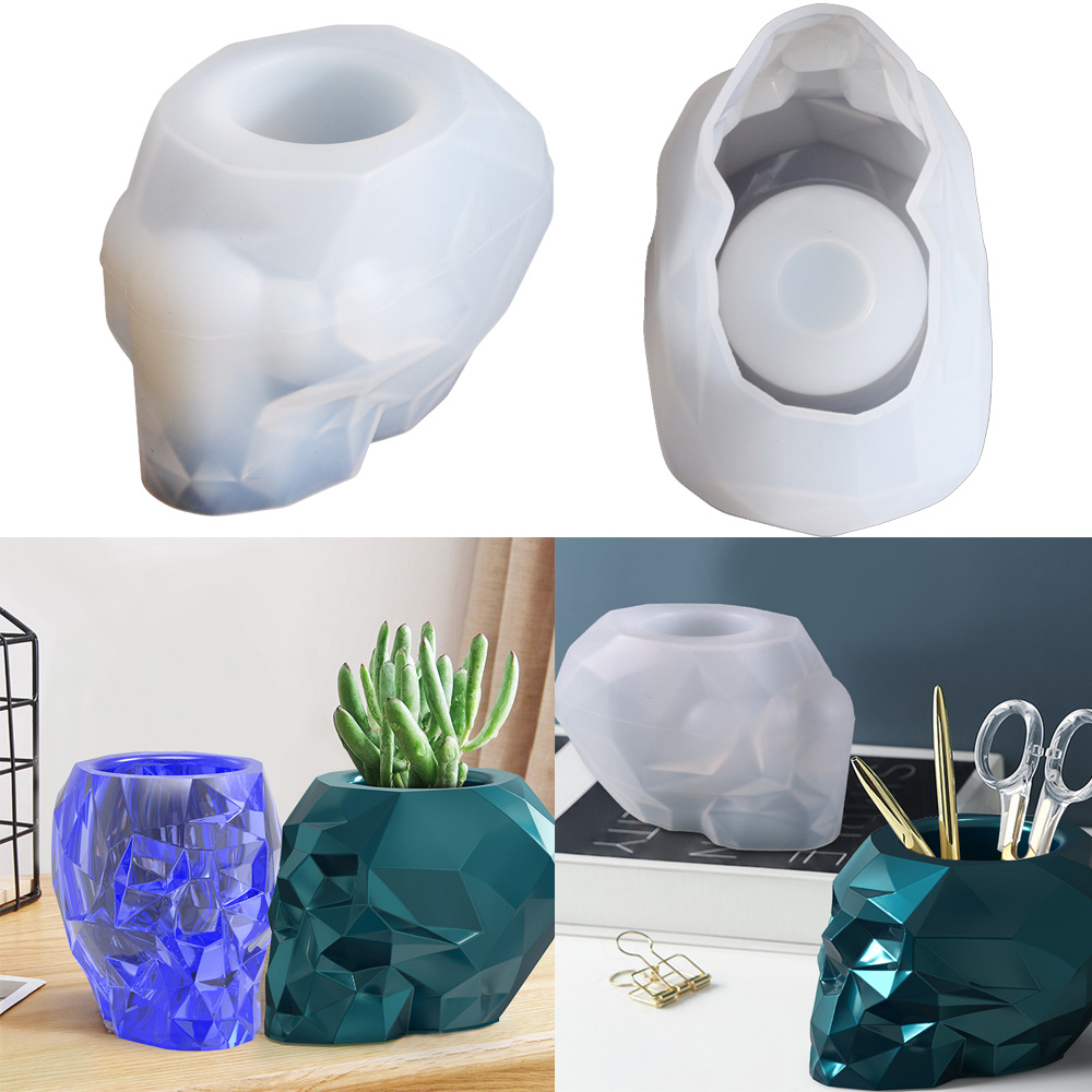 Skull Shape Mold Pen Holder Si - Succulent Set review and price